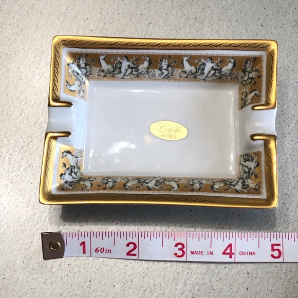 LIMOGES 22k gold /Cherubs/horses rings+things dish - Picture 4 of 11